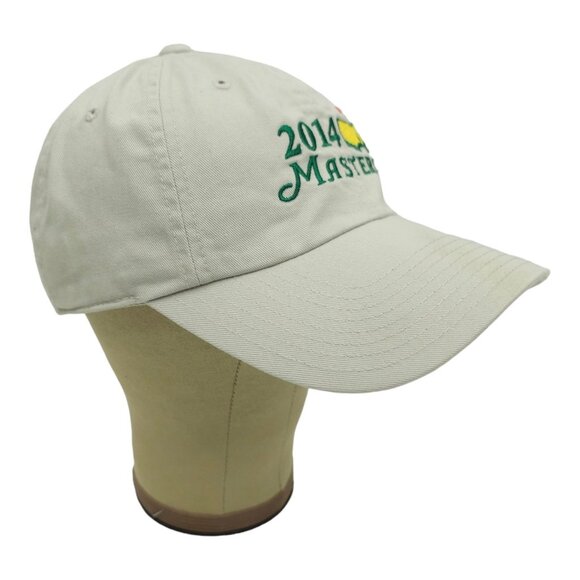 American Needle 2014 Masters Adjustable Tuck Strap Cap Golf Baseball Hat Khaki - Picture 3 of 14